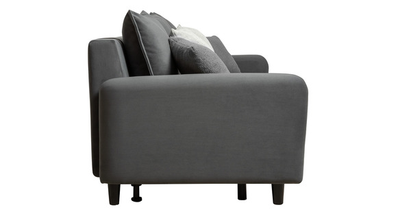 Диван-кровать прямой Дакота ТД 586 велюр Vendetta 11 графитовый серый, Albus Zemin 1735 z1 col 2 белый, Romeo 06