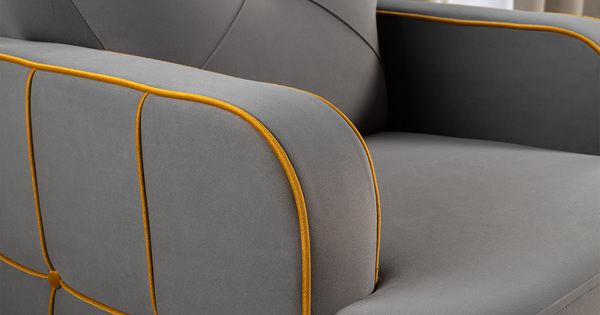 Кресло для отдыха Черри ТК 287 велюр Irida 21 серый, Эвита умбер горчичный