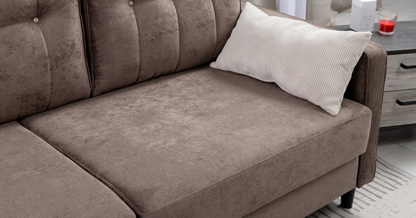 Диван-кровать прямой Арно ТД 564 велюр Лаки 06 коричневый перламутр, Vertical 910 молочно-серый