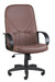 Кресло на колесах Менеджер ультра кожзам коричневый, крестовина пластик, подлокотники пластик, механизм качания