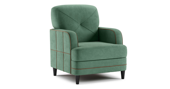 Кресло для отдыха Черри ТК 288 велюр Irida 09 зеленый, Эвита шоколад бежево-коричневый