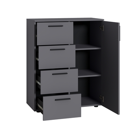 Комод Эйр 16.241 серый графит 0162 РЕ, собирается на любую сторону