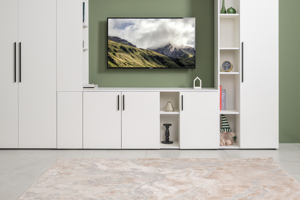 Гостиная Эйр композиция 2 белый PE шагрень, собирается на любую сторону