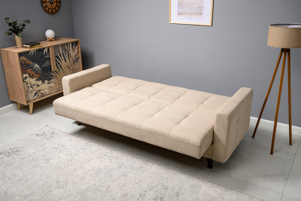 Диван-кровать прямой Эмили ТД 911 велюр светло-бежевый