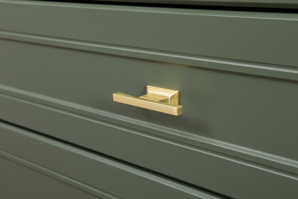 Комод Марион 16.249 дымчатый зеленый K521, олива шагрень AG 1050 ПВХ, белый PE шагрень