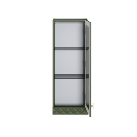 Шкаф навесной Марион 16.334 дымчатый зеленый K521, олива шагрень AG 1050 ПВХ (собирается на любую сторону)