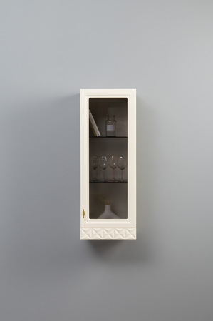 Гостиная Марион композиция 3 слоновая кость С341 PE, слоновая кость 6898 ПВХ, белый PE шагрень (собирается на любую сторону)