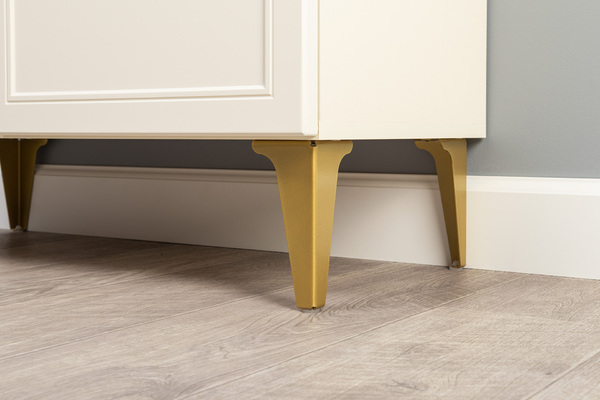 Гостиная Марион композиция 1 слоновая кость С341 PE, слоновая кость 6898 ПВХ, белый PE шагрень (собирается на любую сторону)