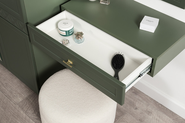 Стол-консоль Марион 12.318 дымчатый зеленый K521, олива шагрень AG 1050 ПВХ