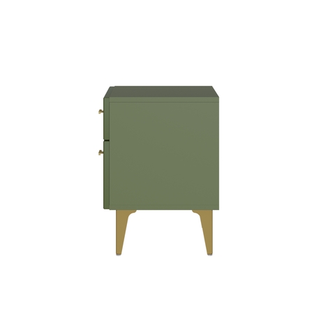 Тумба прикроватная Марион 16.14 дымчатый зеленый K521, олива шагрень AG 1050 ПВХ, белый PE шагрень