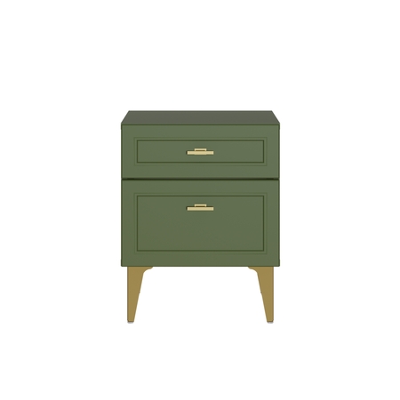 Тумба прикроватная Марион 16.14 дымчатый зеленый K521, олива шагрень AG 1050 ПВХ, белый PE шагрень