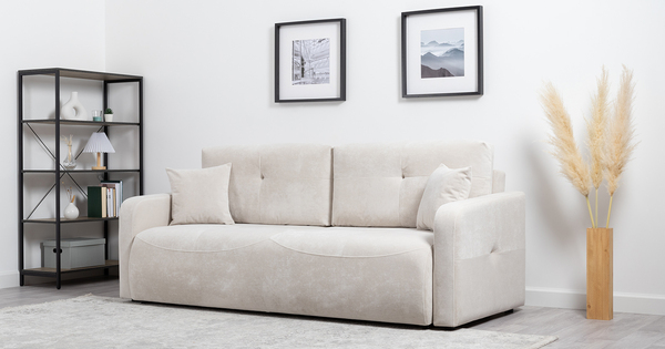 Диван-кровать прямой Марсель ТД 703 велюр Aura 02 белый