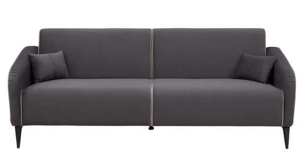 Диван-кровать прямой Ноэль ТД 447 велюр темно-серый, светлый кварцевый серый