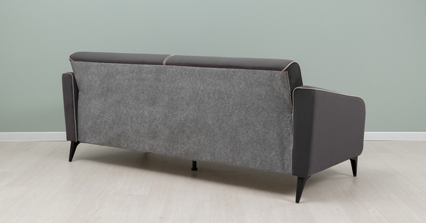 Диван-кровать прямой Ноэль ТД 447 велюр темно-серый, светлый кварцевый серый