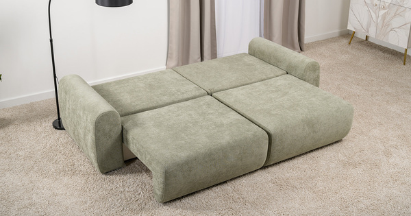 Диван-кровать прямой Тэдди 1503 композиция 1, букле Pique 007 оливковый, модульная система