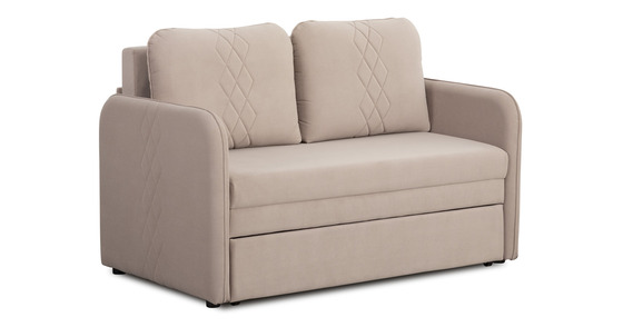 Диван-кровать прямой Юта (120) ТД 524 велюр Вивальди 4 серо-сливочный